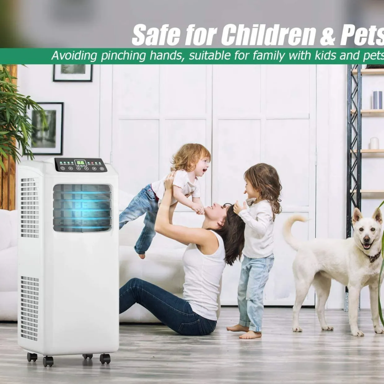 Air Conditioner Portable 9000BTU, 3-in-1 Floor AC Unit with Dehumidifier & Fan Modes