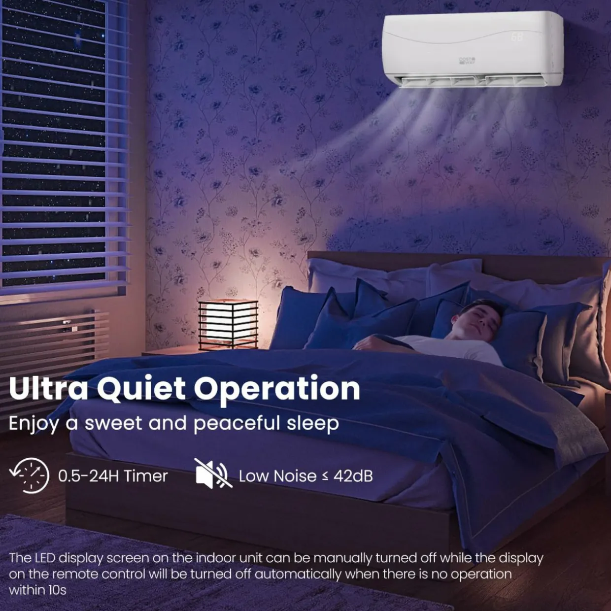 12000 BTU, 20 SEER2, Mini Split Air Conditioner Pre-Charged Inverter Heat Pump System