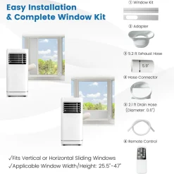 10000 BTU Portable Air Conditioners, Room Air Conditioner with Remote Control