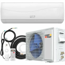 18000Btu/H Mini Wall-Mounted AC Unit with Heat Pump & Ductless Inverter System Rooms up to 1250 Sq.Ft, 18000BTU, 208-230V, 19 SEER