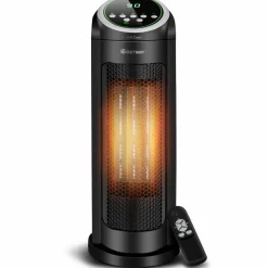 Ceramic Space Heater, Oscillating Tower Heater, Portable Infrared Heater Fan Indoor Use with Remote