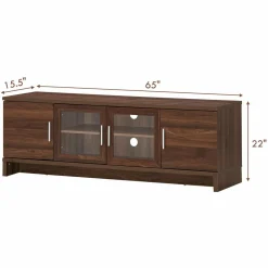Classical TV Stand for TVs up to 70 Inches Flat Screen, Modern TV Cabinet w/Cable Management