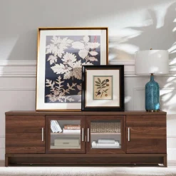 Classical TV Stand for TVs up to 70 Inches Flat Screen, Modern TV Cabinet w/Cable Management