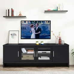 Classical TV Stand for TVs up to 70 Inches Flat Screen, Modern TV Cabinet w/Cable Management