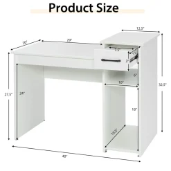 Compact Computer Desk, Perfect Small Desk for Samll Space, Modern Simple Wooden Study Desk Writing Desk