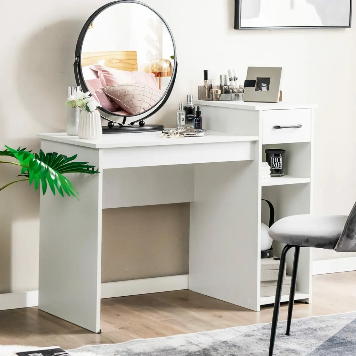 Compact Computer Desk, Perfect Small Desk for Samll Space, Modern Simple Wooden Study Desk Writing Desk