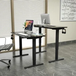 Electric Dual Motor Standing Desk, 48 x 24/48 x 30 Inch Height Adjustable Sit Stand Computer Workstation