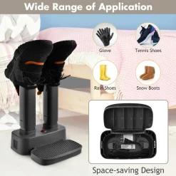 Electric Shoe Dryer, Double Free-Retractable Drying Tubes for Shoe, Boot, Glove