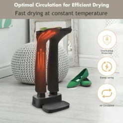 Electric Shoe Dryer, Double Free-Retractable Drying Tubes for Shoe, Boot, Glove