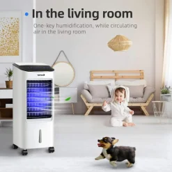 Evaporative Cooler, Portable Air Cooler with LED Display, Remote Control