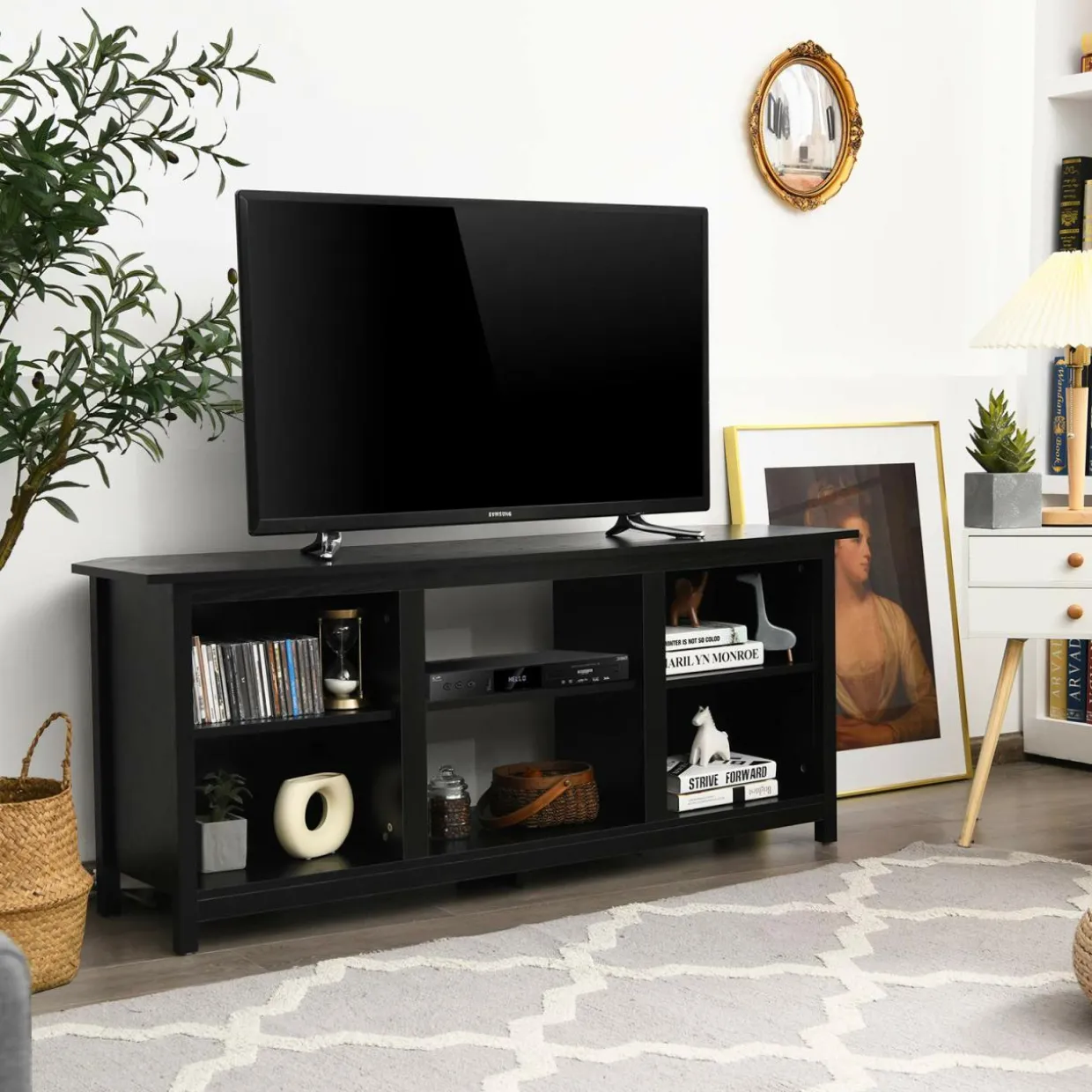 Farmhouse Universal TV Stand for TV's up to 65" Flat Screen, Home Living Room Entertainment Center