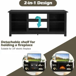 Farmhouse Wood Universal TV Stand for TV's up to 65