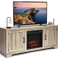 Fireplace Stand, for TV Up to 65", Media Storage Cabinet Console