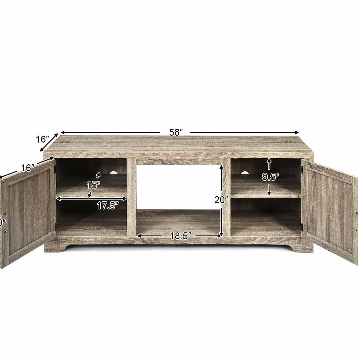 Fireplace Stand, for TV Up to 65", Media Storage Cabinet Console