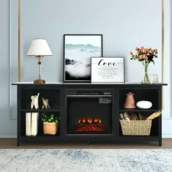 Fireplace TV Stand, 58 Inches Entertainment Media Console Center w/18 Inches 1400W Electric Fireplace