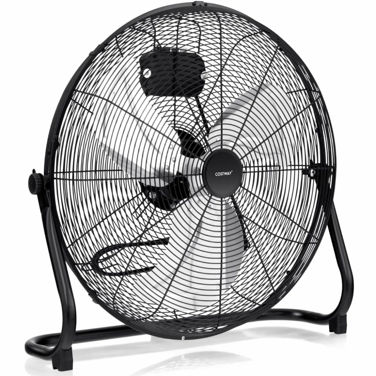 Floor Fan, 20-inch High Velocity Floor Fan with 145° Adjustable Tilt, 3-speed Adjustable