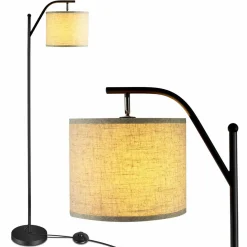 Floor Lamp for Living Room, Mid Century Tall Pole Lamp with Arc Hanging Shade