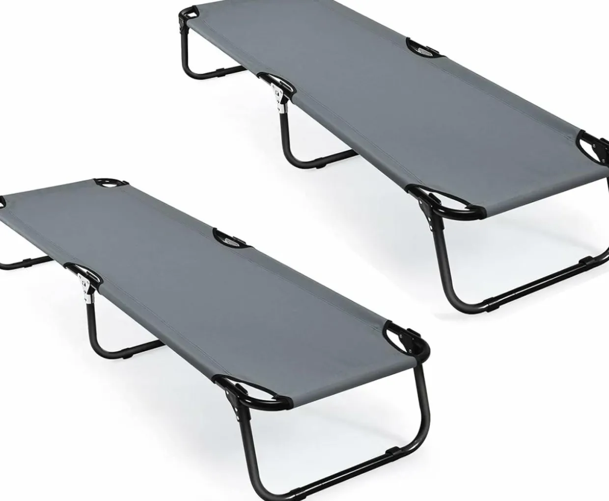 Folding Camping Cot, Portable Camping Bed with Steel Frame
