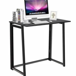 Folding Desk No Assembly Required, Compact Space Saving Writing Computer Desk