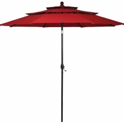 10 Ft 3 Tier Patio Umbrella, Outdoor Umbrella W/Double Vented