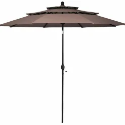 10 Ft 3 Tier Patio Umbrella, Outdoor Umbrella W/Double Vented