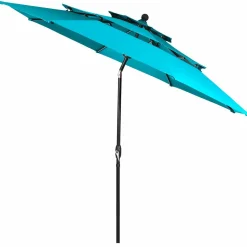 10 Ft 3 Tier Patio Umbrella, Outdoor Umbrella W/Double Vented