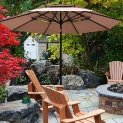 10 Ft 3 Tier Patio Umbrella, Outdoor Umbrella W/Double Vented