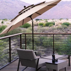 10 Ft 3 Tier Patio Umbrella, Outdoor Umbrella W/Double Vented