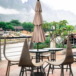 10 Ft 3 Tier Patio Umbrella, Outdoor Umbrella W/Double Vented