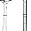 6.8 Ft Garden Arbor, Metal Arch with Trellis for Climbing Plant, Vines, Flowers