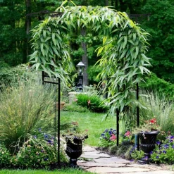 6.8 Ft Garden Arbor, Metal Arch with Trellis for Climbing Plant, Vines, Flowers