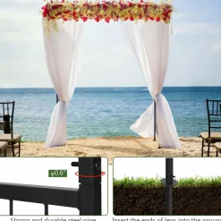 6.8 Ft Garden Arbor, Metal Arch with Trellis for Climbing Plant, Vines, Flowers