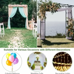 6.8 Ft Garden Arbor, Metal Arch with Trellis for Climbing Plant, Vines, Flowers