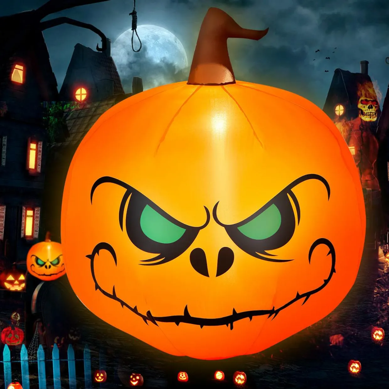 4 Ft Halloween Inflatable Pumpkin with Build-in LED Lights & Blower