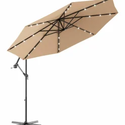 10FT Outdoor Patio Umbrella Solar LED Lighted Sun Shade Market Umbrella