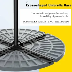 10FT Outdoor Patio Umbrella Solar LED Lighted Sun Shade Market Umbrella