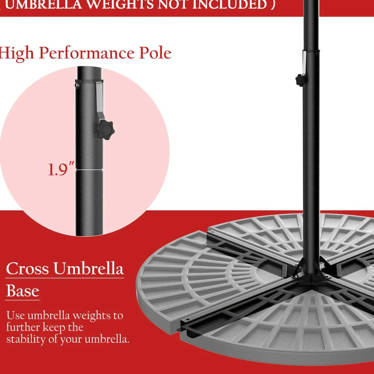 10FT Outdoor Patio Umbrella Solar LED Lighted Sun Shade Market Umbrella
