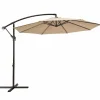 10FT Patio Offset Umbrella, Outdoor Cantilever Umbrella with Easy Tilt Adjustment & 8 Ribs
