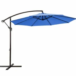 10FT Patio Offset Umbrella, Outdoor Cantilever Umbrella with Easy Tilt Adjustment & 8 Ribs