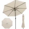 10FT Patio Umbrella, Outdoor Market Table Umbrella with Push Button Tilt