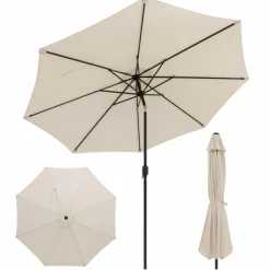 10FT Patio Umbrella, Outdoor Market Table Umbrella with Push Button Tilt