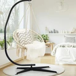 Hammock Stand, Steel C Stand for Hanging Chair, 360-Degree Rotation Egg Chair Stand