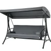 2-in-1 Convertible Porch Swing, 3-Seater Patio Swing with Adjustable Tilt Canopy