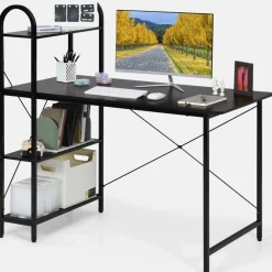 48-Inch Reversible Computer Desk with Storage Shelves