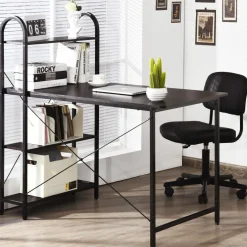 48-Inch Reversible Computer Desk with Storage Shelves