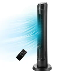 40 Inch Tower Fan with Remote, Oscillating Standing Fan with 3 Wind Modes