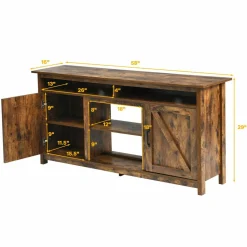 Industrial TV Stand with Barn Doors for TVs up to 65 Inches
