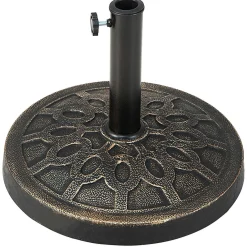 30lbs Patio Market Umbrella Base, Heavy Duty Outdoor Stand, Cast Iron Umbrella Holder for Garden Beach, Classic Round Umbrella Standing Deck Porch
