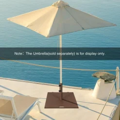 50 LBS Patio Umbrella Stand, Fits for 1.6 - 1.9 Umbrella Pole (Bronze)