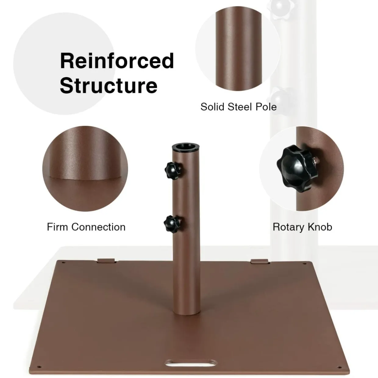 50 LBS Patio Umbrella Stand, Fits for 1.6 - 1.9 Umbrella Pole (Bronze)